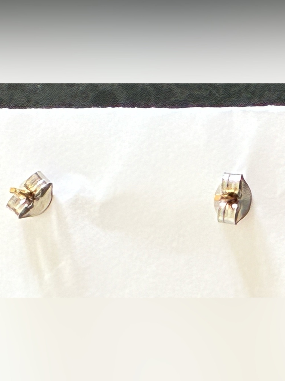 Gold Red Garnet Round Stud Earrings - Classic Women's Jewelry - Picture 3 of 3